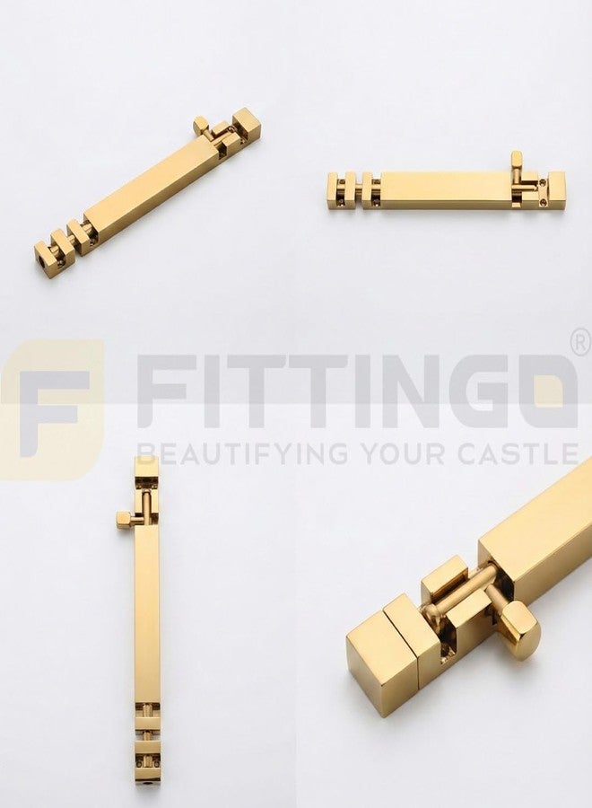 FITTINGO Tower Bolt 4 Inch/Door Latches for Home/Latch Lock for Main Door/Tower Bolt for Bedroom,Office,Hotel (PVD Gold) Pack of 1 - Image 5